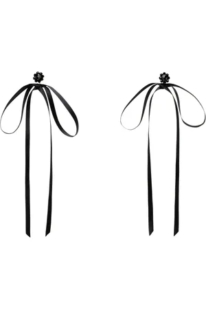 Simone Rocha Black Bow Ribbon Stud Earrings