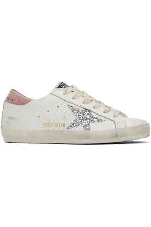 Golden Goose White & Pink Super-Star Classic Sneakers
