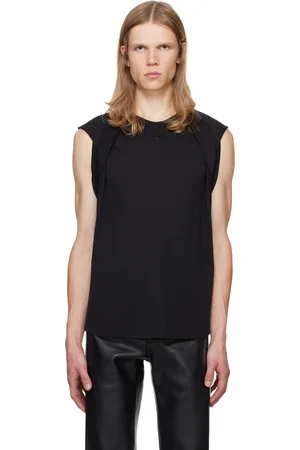 Courrèges Black Draped Tank Top