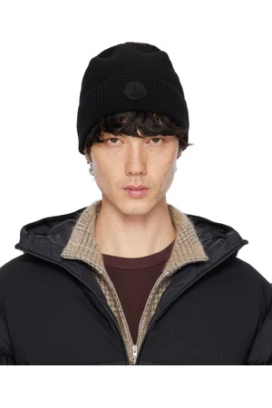 Moncler Black Logo Patch Beanie