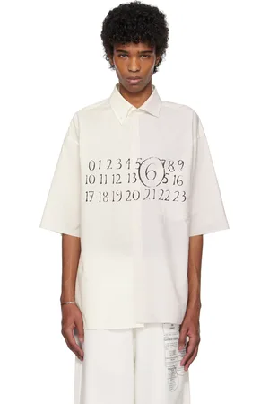 Maison Margiela White & Beige Asymmetric Poplin Shirt