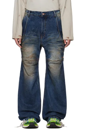We11 Done Navy Wire Jeans