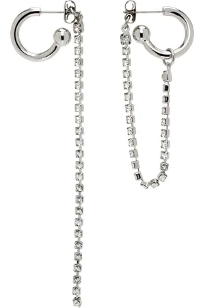 Justine Clenquet Silver Julia Crystal Earrings