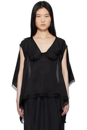pushBUTTON Black Bra Point Square Blouse