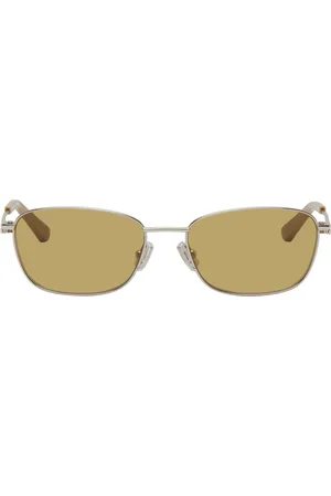 Bottega Veneta Silver Rectangular Sunglasses