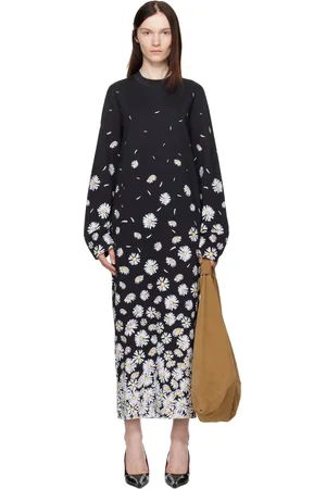 Moschino Black Interlock Daisy Degradé Maxi Dress
