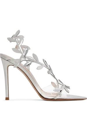 Gianvito Rossi Silver Flavia Heeled Sandals