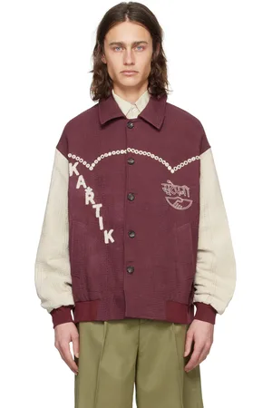 Kartik Research Burgundy & Off-White Varsity Jacket