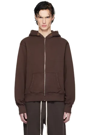 Les Tien Brown Heavyweight Zip Hoodie