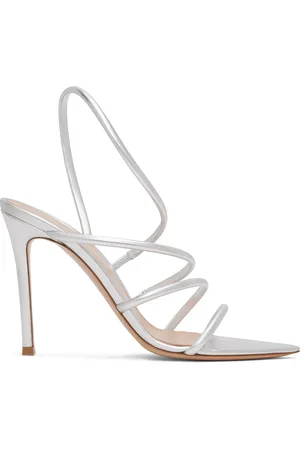 Gianvito Rossi Silver Ettie Heeled Sandals