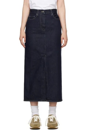 Loulou de Saison Indigo Rona Denim Midi Skirt
