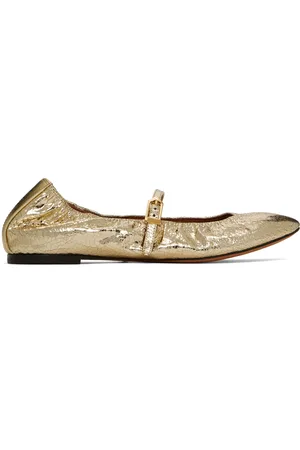 Lanvin Gold Mary Jane Ballerina Flats