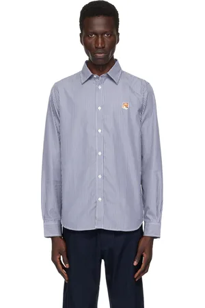 Maison Kitsuné Navy & White Fox Head Shirt