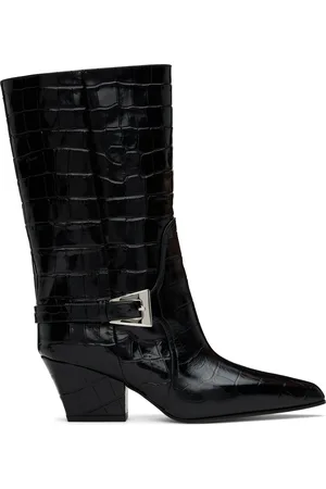 PARIS TEXAS Black Jane Buckle Midcalf 60 Boots