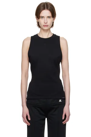 Courrèges Black Fitted Tank Top