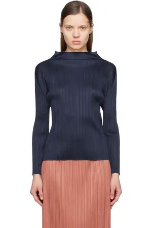 PLEATS PLEASE ISSEY MIYAKE Navy New Colorful Basics 4 Top