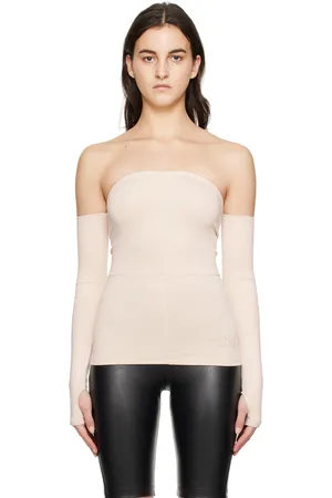 Maison Margiela Beige Embroidered Long Sleeve T-Shirt