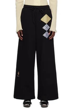 OPEN YY Black Argyle Wide Sweatpants