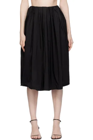 BEVZA Black Balloon Midi Skirt