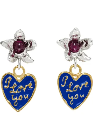 Chopova Lowena Silver Lovers Drop Earrings