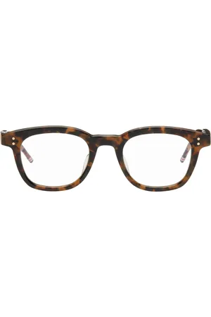 Thom Browne Brown Tokyo Tortoiseshell Acetate Rectangular Glasses