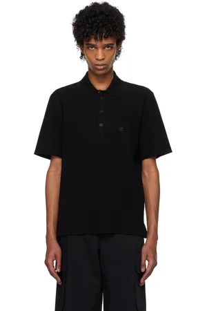 Courrèges Black Rib Knit Polo