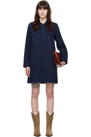 A.P.C. Navy Mia Denim Minidress