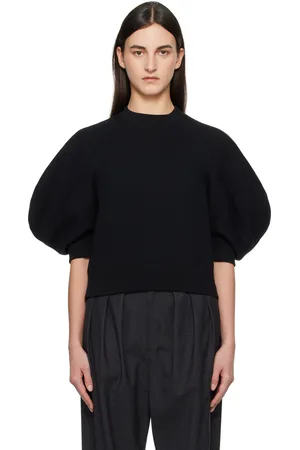 SACAI Black Sweat Sponge Sweatshirt