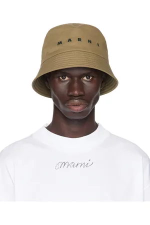 Marni Khaki Embroidered Logo Bucket Hat