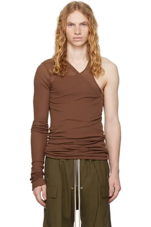Rick Owens Brown Porterville Ziggy Banana Top