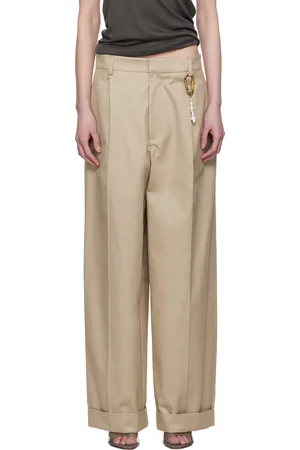 DARKPARK Beige Danielle Wide Leg Trousers
