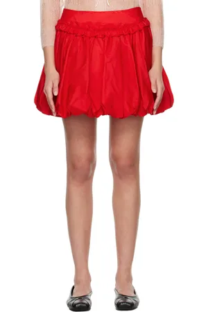 Simone Rocha Red Gathered Bubble Miniskirt