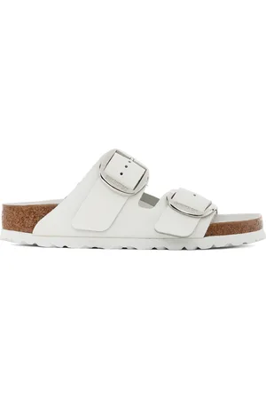 Birkenstock White Narrow Arizona Big Buckle Sandals