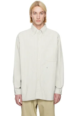 NANAMÍCA Beige Button Down Stripe Wind Shirt