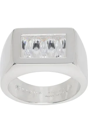 Hatton Labs Silver Triple Baguette Signet Ring