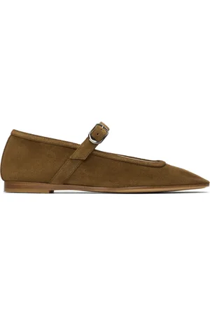 Le Monde Beryl Tan Suede Mary Jane Ballerina Flats