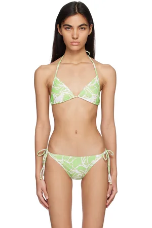 lesugiatelier Green Graphic Bikini Top
