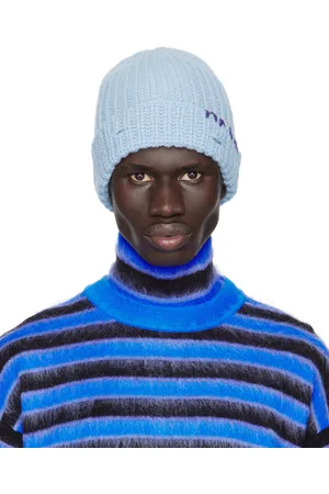 Marni Blue Shetland Wool Beanie