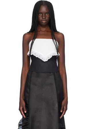 SANDY LIANG Black Pinto Corset Top