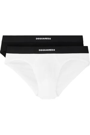 Dsquared2 Two-Pack Black & White Stretch Cotton Briefs