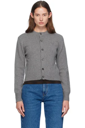 Ami Gray Cashmere Ami de Cœur Cardigan