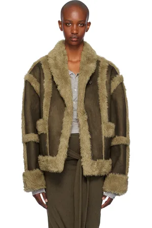 OPEN YY Brown Paneled Faux-Shearling Jacket