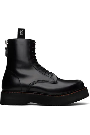 R13 Black Single Stack Boots