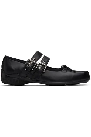 OPEN YY Black Buckle Ballerina Flats