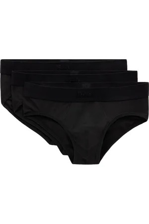 SKIMS Three-Pack Black Cotton Briefs