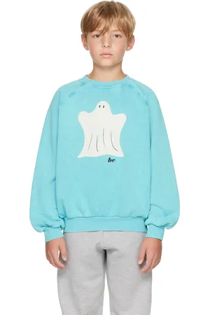 Bobo Choses Kids Blue Funny Ghost Raglan Sleeve Sweatshirt