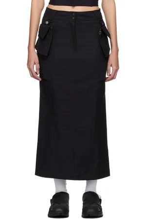 Hyein Seo Black Cargo Midi Skirt