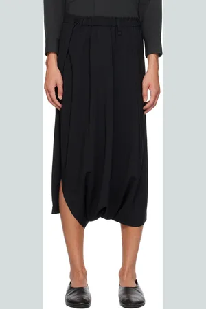 Issey Miyake Black Seamless Bottoms Basic Trousers