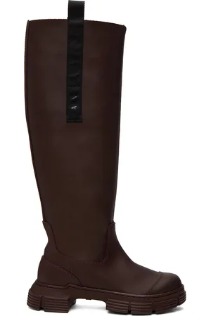 Ganni Burgundy Country Boots