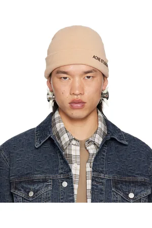 Acne Studios Beige Embroidered-Logo Beanie